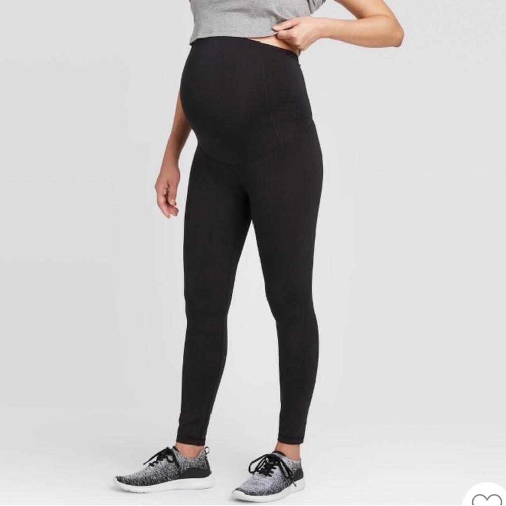 2 pairs - Isabel over belly maternity full length leggings